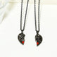 Punk Retro Skull Pendant Halloween Necklace Heart-shaped Magnetic Stitching Love Skull Couple Necklace - EX-STOCK Canada
