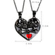 Punk Retro Skull Pendant Halloween Necklace Heart-shaped Magnetic Stitching Love Skull Couple Necklace - EX-STOCK Canada