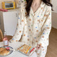 Pure Cotton Cartoon Long-sleeved Pajamas Set Letter Bear Homewear For Women - EX-STOCK Canada