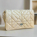 Quilted Soft Leather Crossbody Bag with Chain Strap | EX-STOCK Canada 