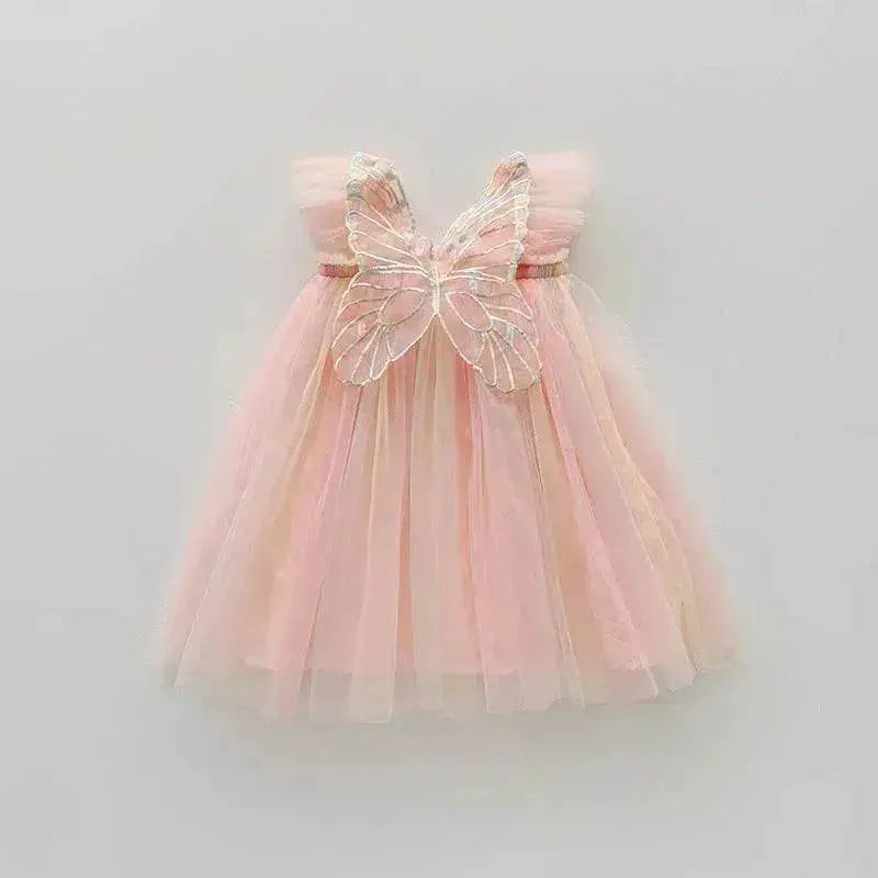 Rainbow Butterfly Wings Mesh Girl Dress - EX-STOCK Canada