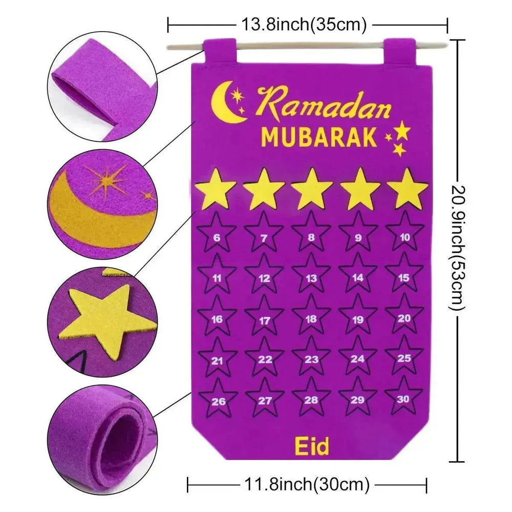 Ramadan Decoration Eid Calendar 30 Days Eid Tapestry For Children - EX-STOCK Canada