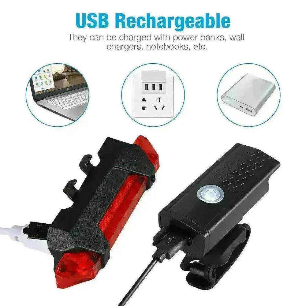 Recharge LED Bike Light Set: Rainproof - EX-STOCK CANADA