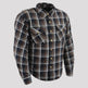 Milwaukee Leather Men's Brown Checkered Armored Flannel Biker Shirt with Reinforced Fibers 