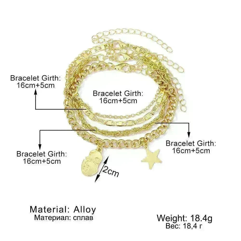 Retro Five-pointed Star Bracelet Four-piece Set - EX-STOCK CANADA
