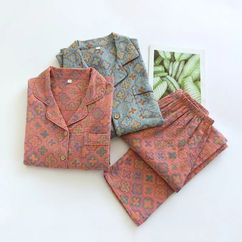 Retro New Pure Cotton Pajamas For Women - EX-STOCK Canada