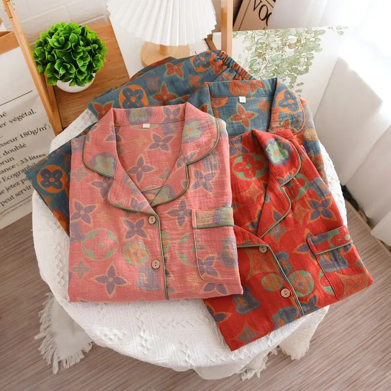 Retro New Pure Cotton Pajamas For Women - EX-STOCK Canada