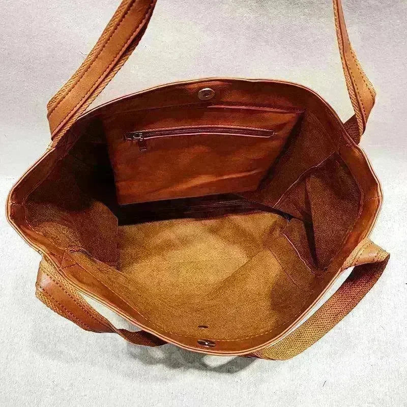Retro Shoulder Bag Big Pocket Oil Wax Totes - EX-STOCK CANADA