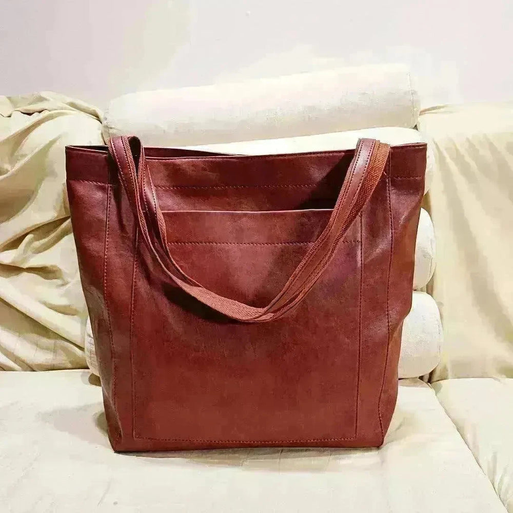 Retro Shoulder Bag Big Pocket Oil Wax Totes - EX-STOCK CANADA