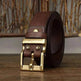 Retro Washed Matte Top-grain Leather Brass Buckle Belt - EX-STOCK Canada