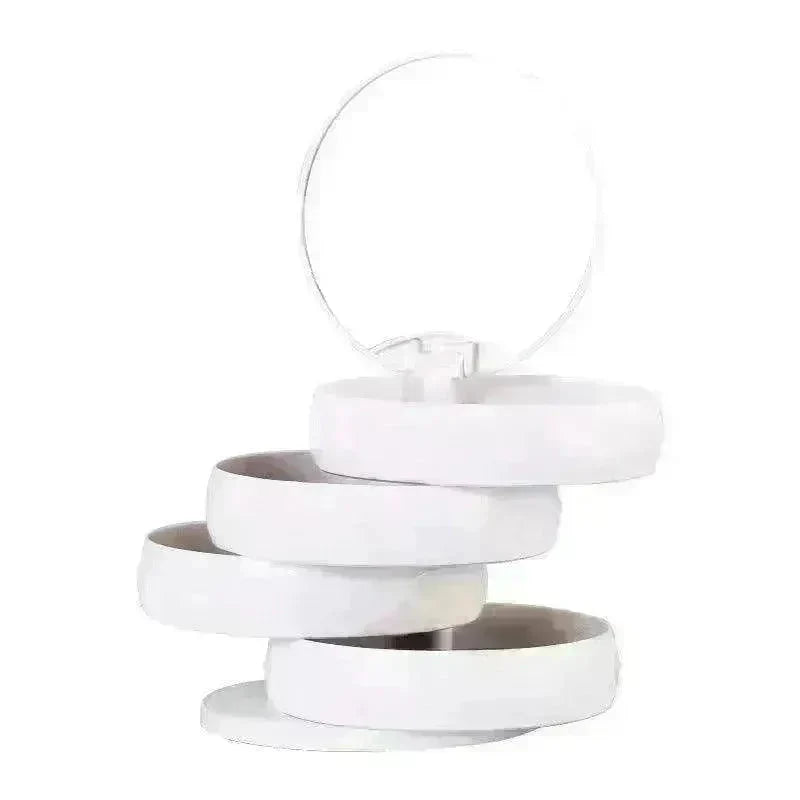 Rotating Multi layer Flannel Belt Mirror Jewelry Box - EX-STOCK CANADA
