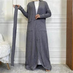 Round Edge Cardigan Sweater Arab Long Jacket - EX-STOCK Canada