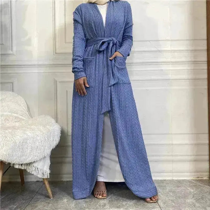 Round Edge Cardigan Sweater Arab Long Jacket - EX-STOCK Canada