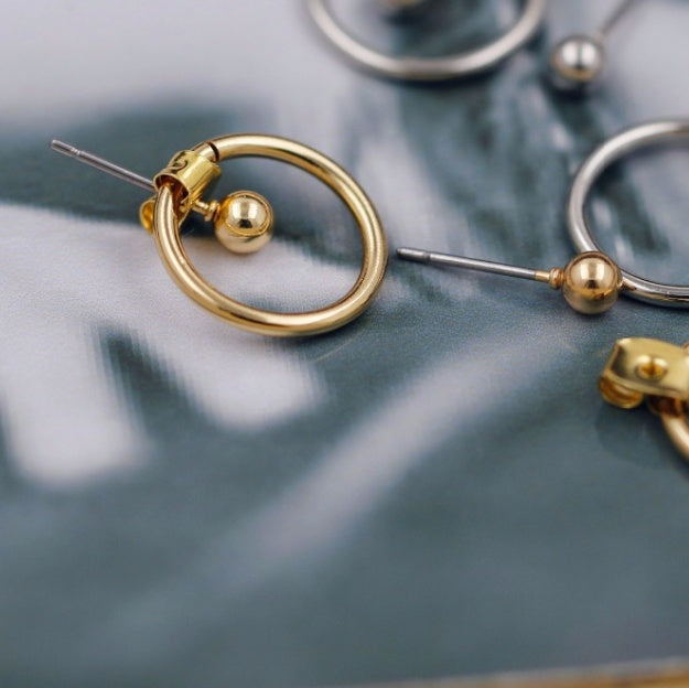 Round Metal Back Earrings EX-STOCK Canada 