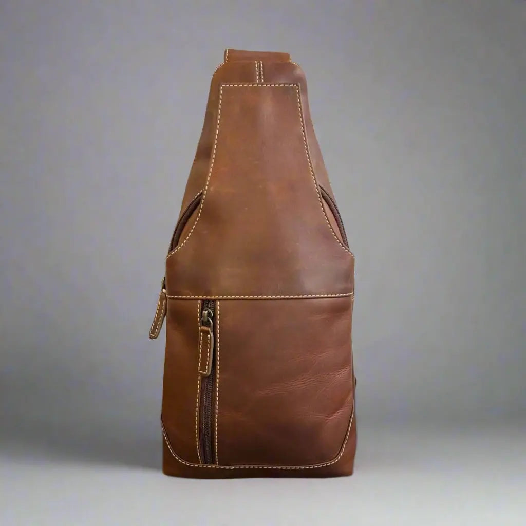 Mochila bandolera de cuero de grano completo Rugged EarthEX-STOCK Canada 