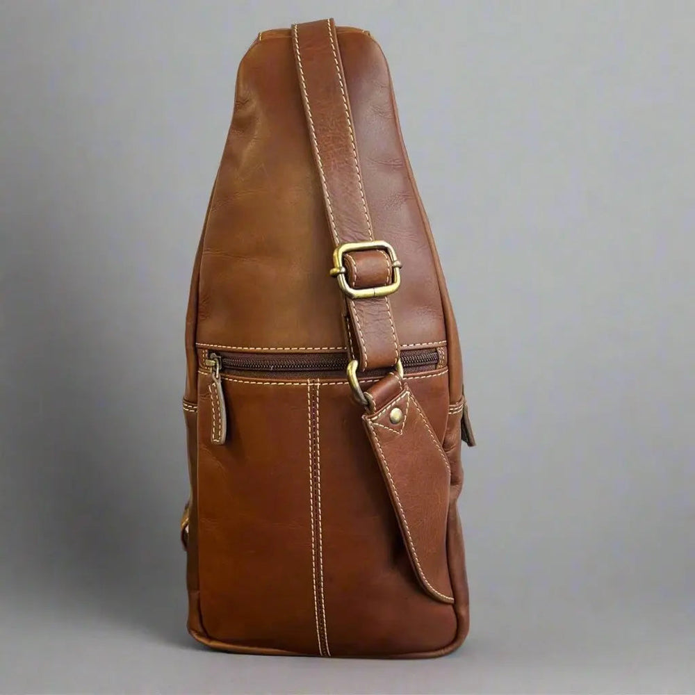 Mochila bandolera de cuero de grano completo Rugged EarthEX-STOCK Canada 