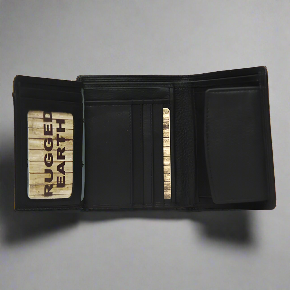 Cartera de cuero para hombre Rugged Earth con bolsillo para monedasEX-STOCK Canada 
