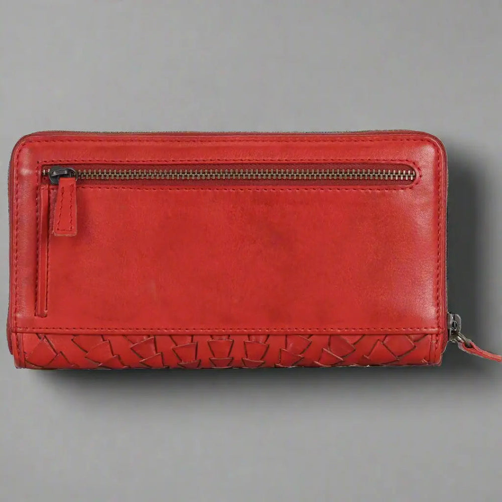 Cartera de mujer Rugged Earth con cremallera y costura tipo látigoEX-STOCK Canada 