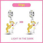 S925 Silver Colorful Luminous Twelve Constellation Pendant - EX-STOCK Canada