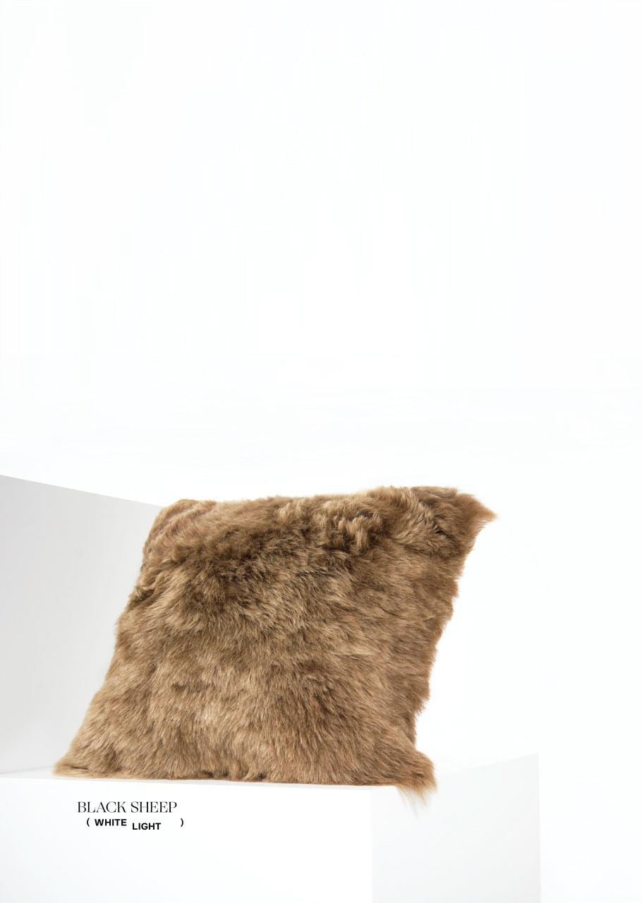 Square Shorn Brown Icelandic Sheepskin Pillow Cover EX-STOCK Canada 