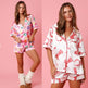 Satin Printed Two-piece Suit Pajamas For Women - EX-STOCK Canada