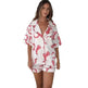 Satin Printed Two-piece Suit Pajamas For Women - EX-STOCK Canada