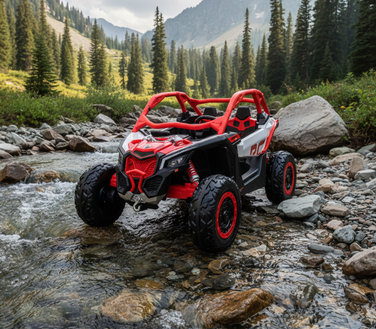2026 2X24V CAN AM MAVERICK 4X4 2 Seater DELUXE Kids Ride On Car with Remote Control 