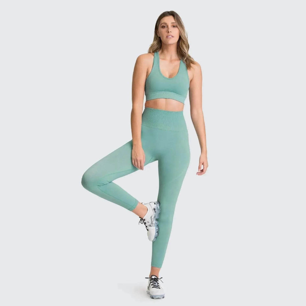 Ensemble de gym sans coutures en nylon pour femme - vêtements de sport EX-STOCK Canada