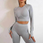 Seamless Yoga Pants Sports Gym Fitness Leggings Or Long Sleeve Tops Outfit - EX-STOCK Canada