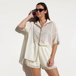 See-through Cardigan Pajamas Two-piece Set For Women - EX-STOCK Canada