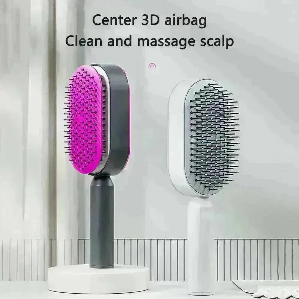 Self Cleaning Hair Brush For Women key Massage Scalp - EX-STOCK CANADA