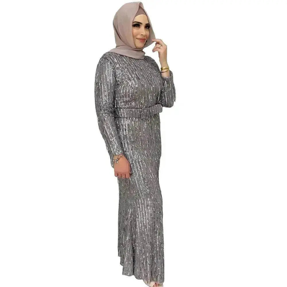 Sequin Tassels Slim-fit Dress Arab Dress - EX-STOCK Canada