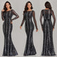 Sequins Women Maxi Dresses Long Sleeve Female Party Dresses EX-STOCK Canada 