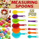 Set Of 6 Measuring Spoons And 6 Cups MultiColor Durable Plastic Kitchen Tools - EX-STOCK CANADA
