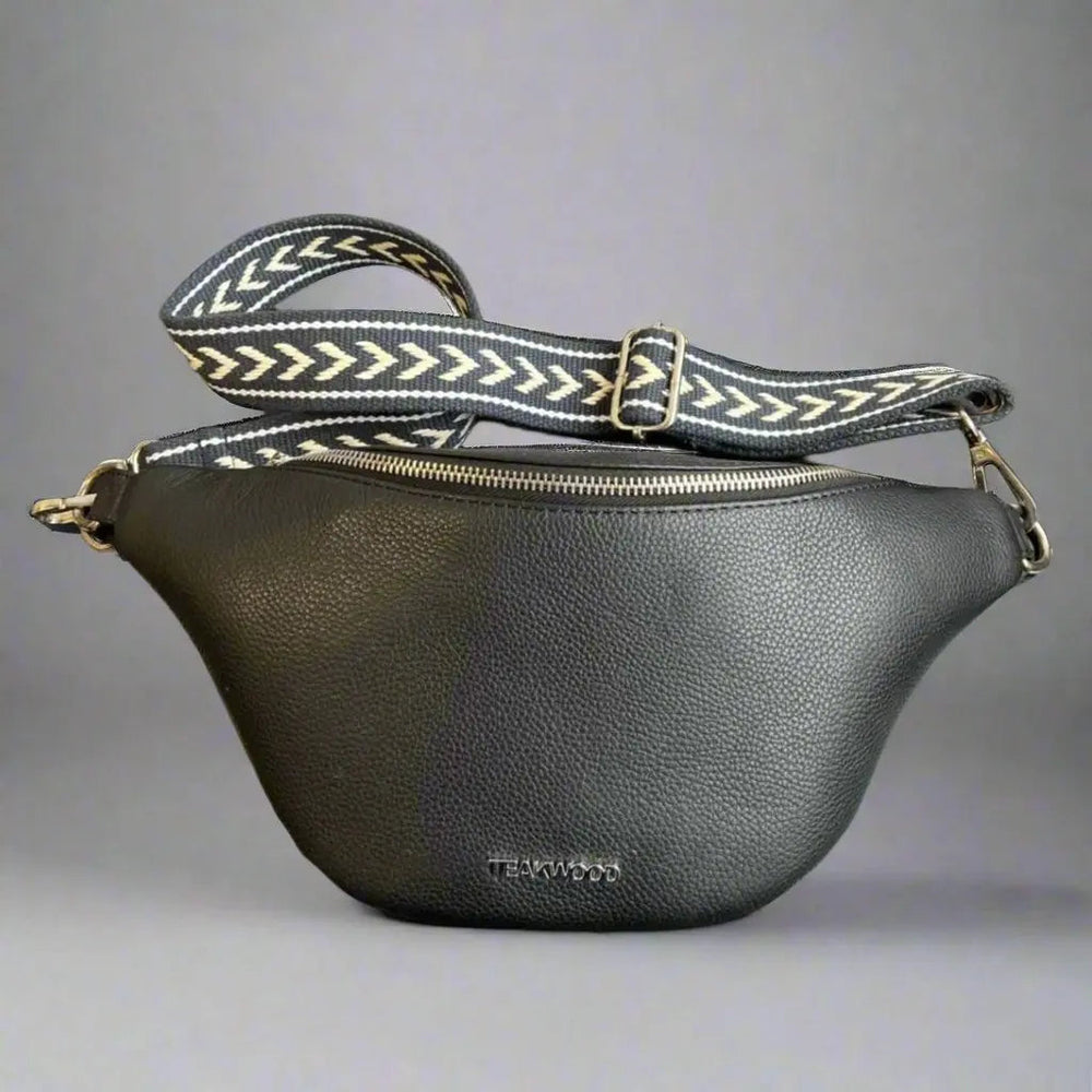 Bolsa de cintura de cuero de oveja con correa estampadaEX-STOCK Canada 