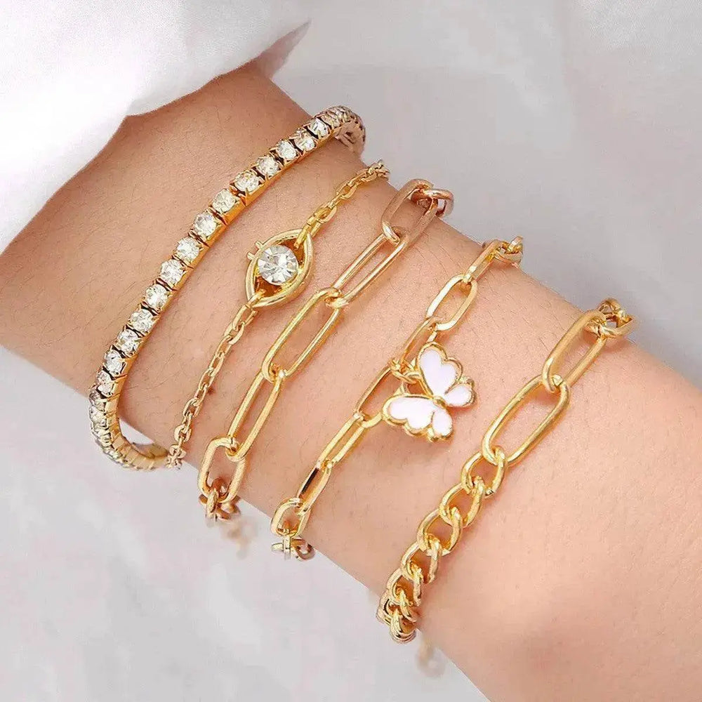 Simple Metal Multi-layer Bracelet Six-piece Set - EX-STOCK Canada