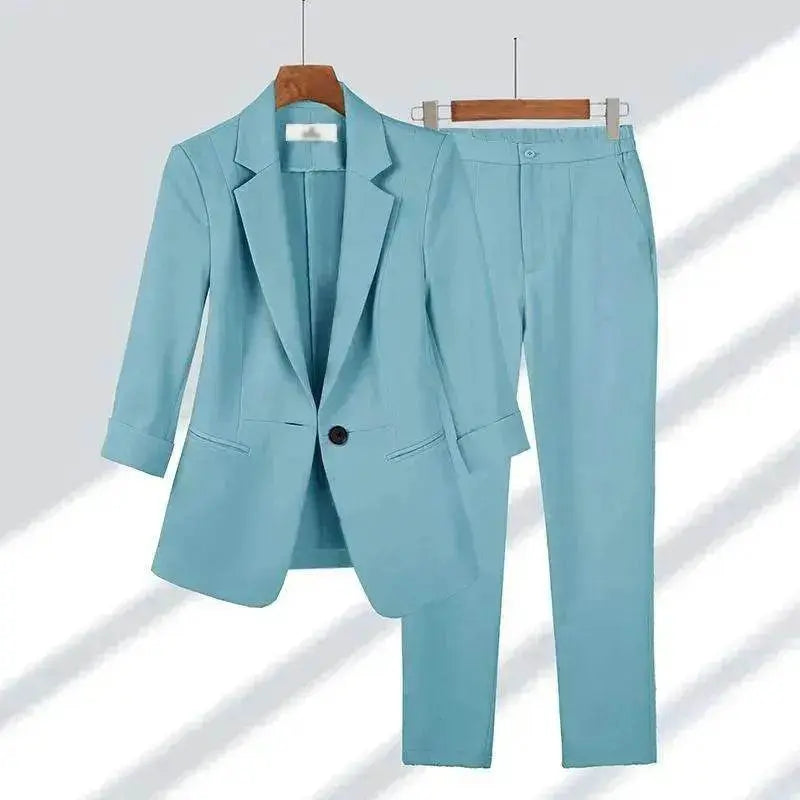 Simple Solid Color Suit Two-piece Set - EX-STOCK Canada