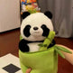 Simulated Bamboo Tube Flower Panda Pillow - EX-STOCK Canada