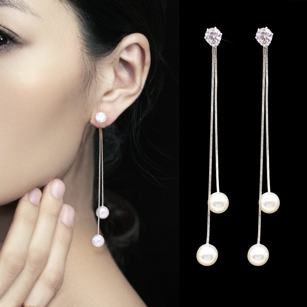 Simulated Pearl Drop Earrings EX-STOCK Canada 