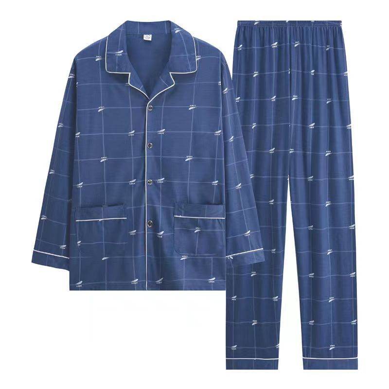Spring And Autumn Loose Men's Pajamas Suit  EX-STOCK CANADA