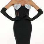 Spring And Summer New Sexy Peach Chest Diamond Backless Hip Bandage Dress Party Dress EX-STOCK Canada 