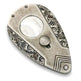 Solid Brass Engraved Double-edged Cigar Cutter with Leather Holster