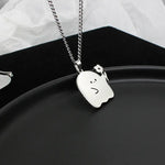 Stainless Steel Cute Ghost Couple Necklace Kawaii Animal Cat Pendant Necklace Lovers Friendship Jewelry Gifts - EX-STOCK Canada