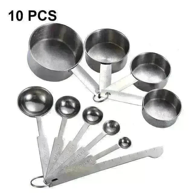Stainless Steel Measuring Cup & Spoon Set, Stackable Spoons - EX-STOCK CANADA