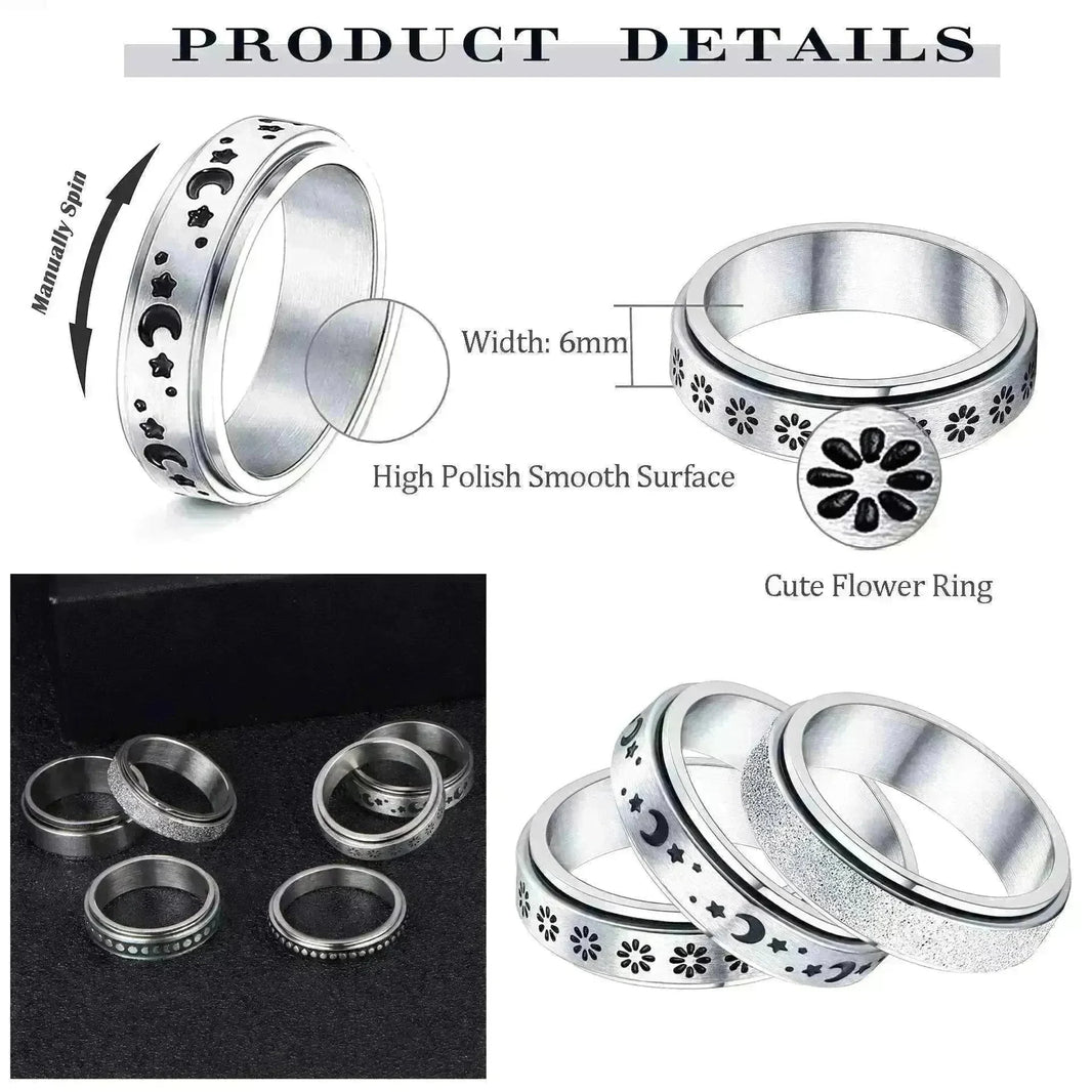 Stainless Steel Rotatable Elegant & Relieve Anxiety Rings - EX-STOCK CANADA