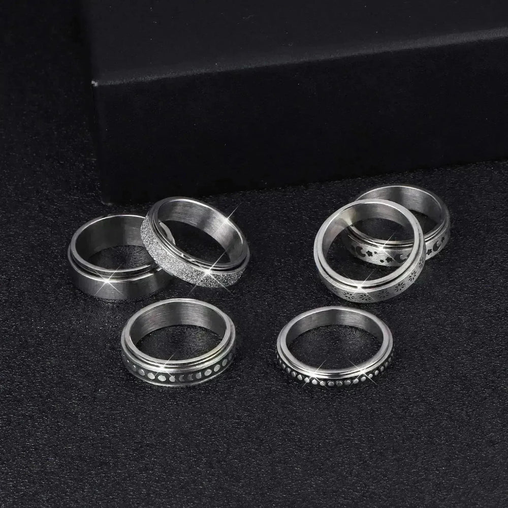 Stainless Steel Rotatable Elegant & Relieve Anxiety Rings - EX-STOCK CANADA
