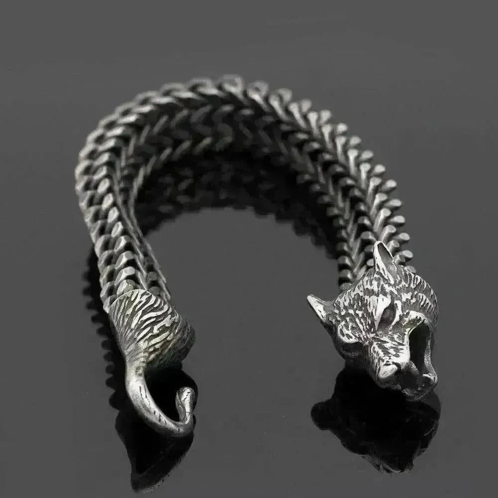Stainless Wolf Head Chain Bracelet: Wholesale Fashion Gift - EX-STOCK CANADA