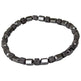 SteelTime Men's Black Leather and Stainless Steel Bracelets with Haematite and Lava Stone EX-STOCK Canada 