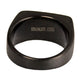Anillo de sello para hombre SteelTime de acero inoxidable negro con detalle de piedraEX-STOCK Canada 