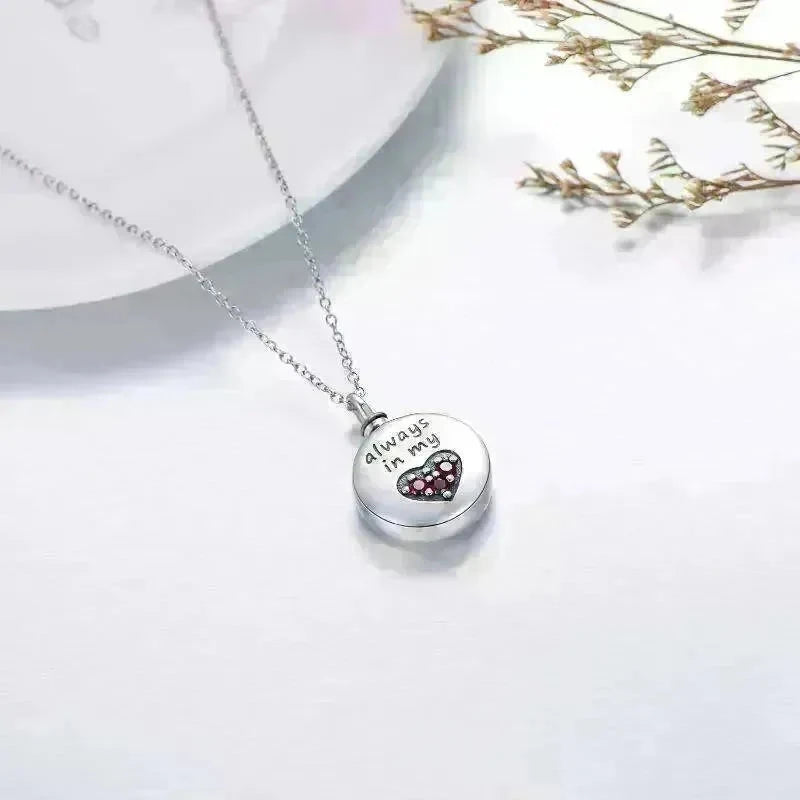 Sterling 925 Silver Heart Urn Engraved Cremation Necklace for Ashes - EX-STOCK CANADA